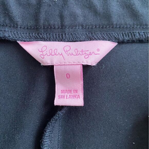 Lilly Pulitzer Alesia Stretch Dinner Pant Black 0 - Picture 3 of 4